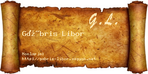 Gábris Libor névjegykártya